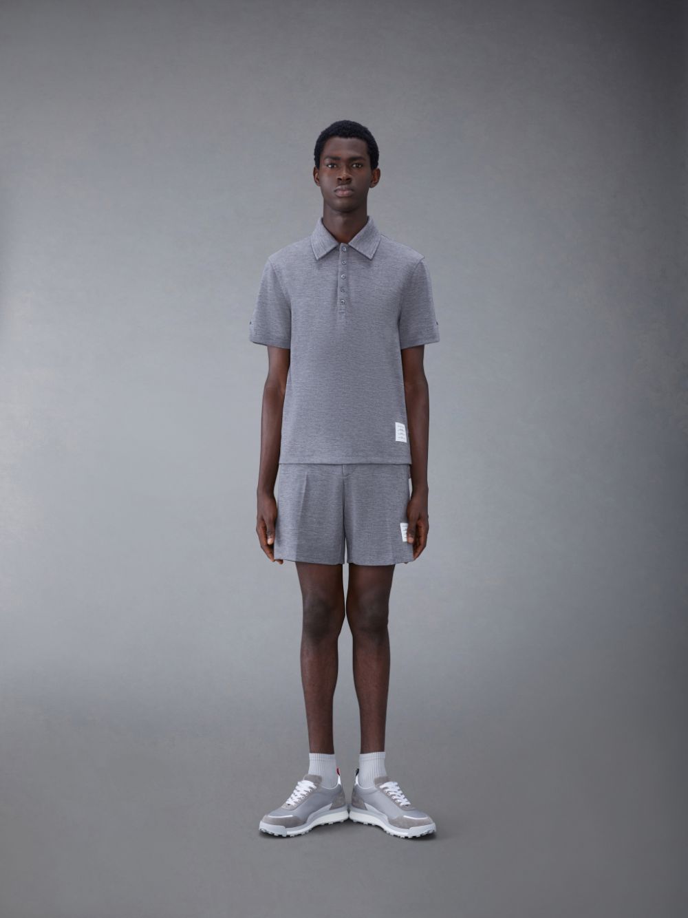 Polo Thom Browne Wool Short Sleeve Homme Grise | AEO80G15810