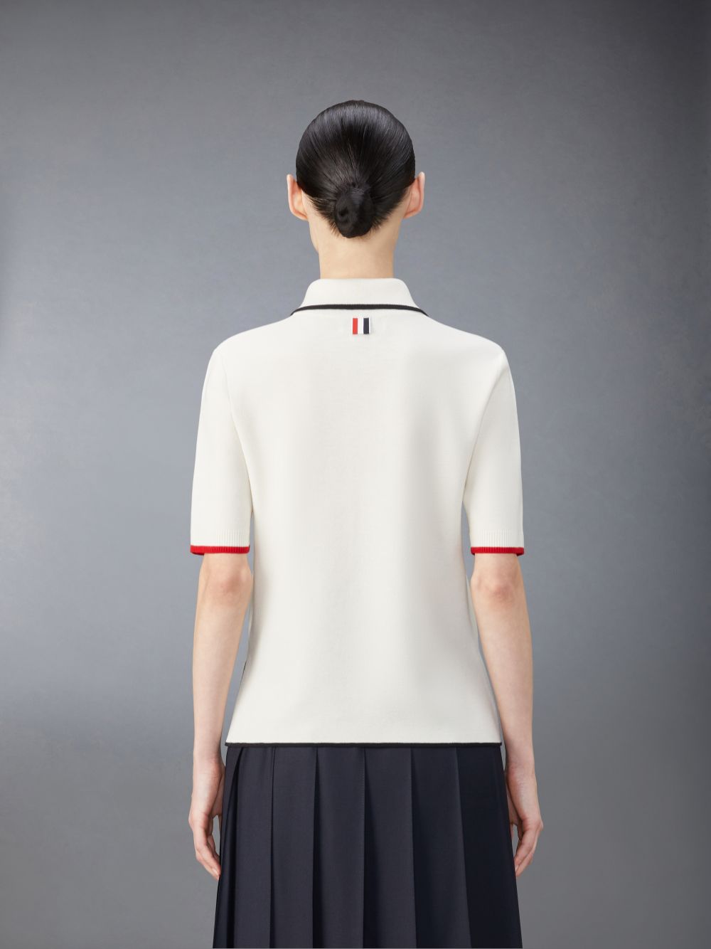 Polo Thom Browne Wool Zip up Femme Blanche | ISH40B48083