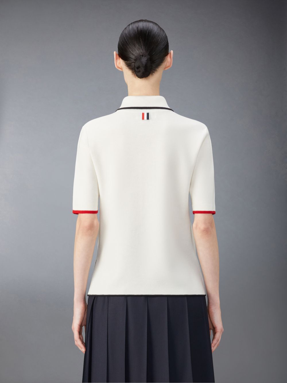 Polo Thom Browne Wool Zip up Femme Blanche | ISH40B48083
