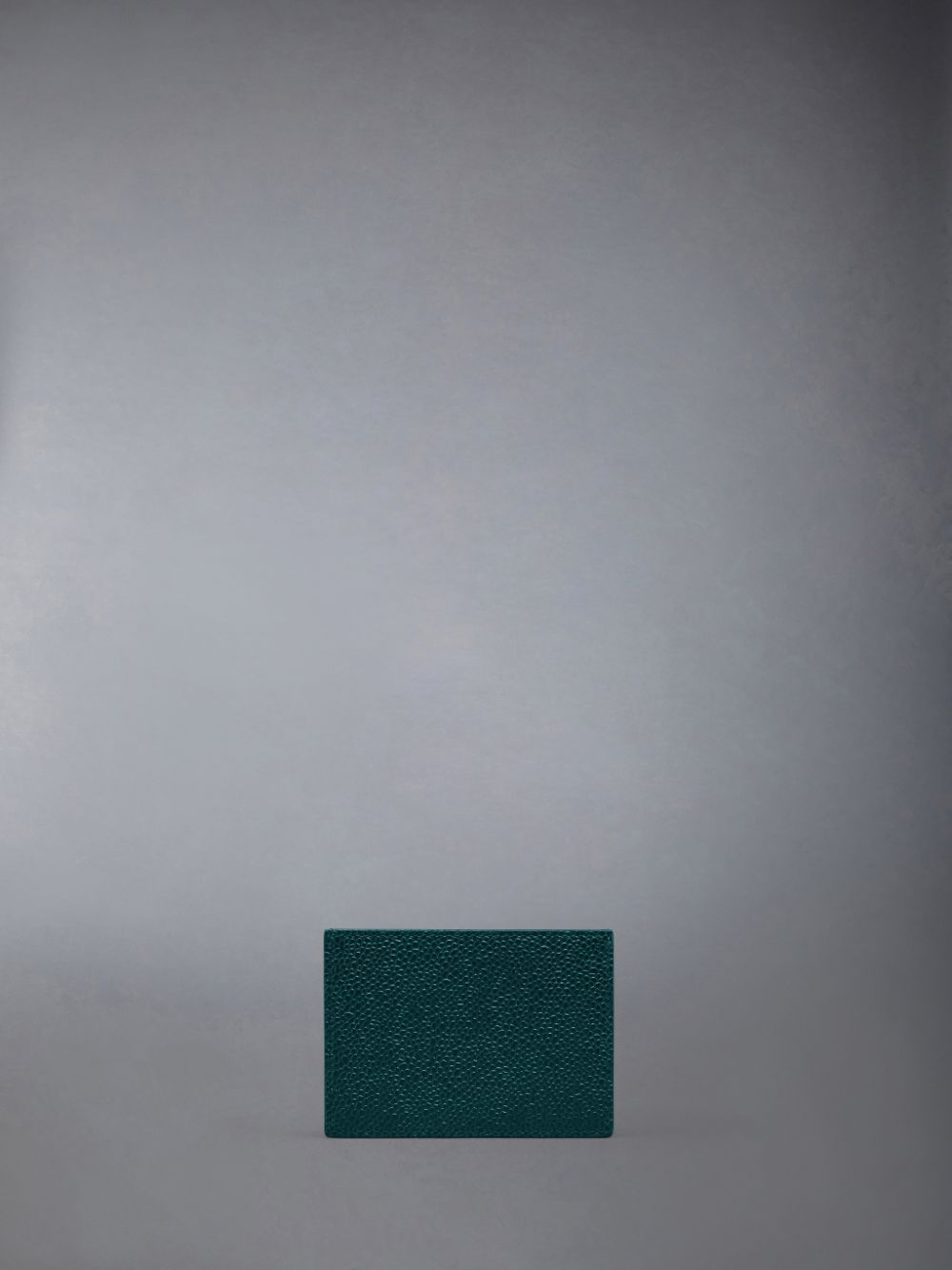 Porte Cartes Thom Browne Single W/ Note Compartment in Pebble Grain Leather Homme Vert | FTX83J20719