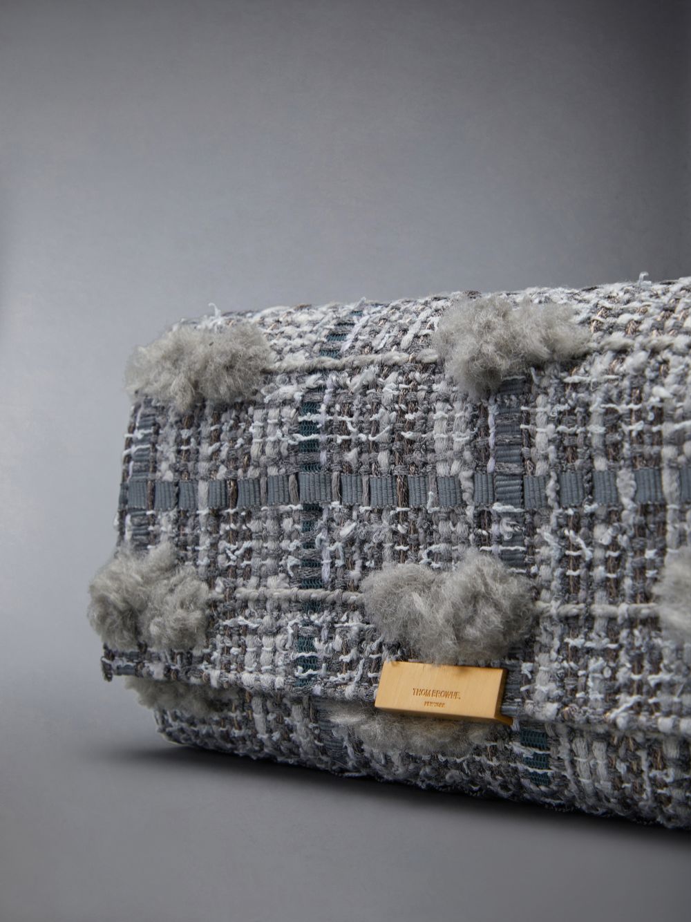 Portefeuilles Thom Browne Tweed Crossbody Flap Femme Grise | XSI10Y08721