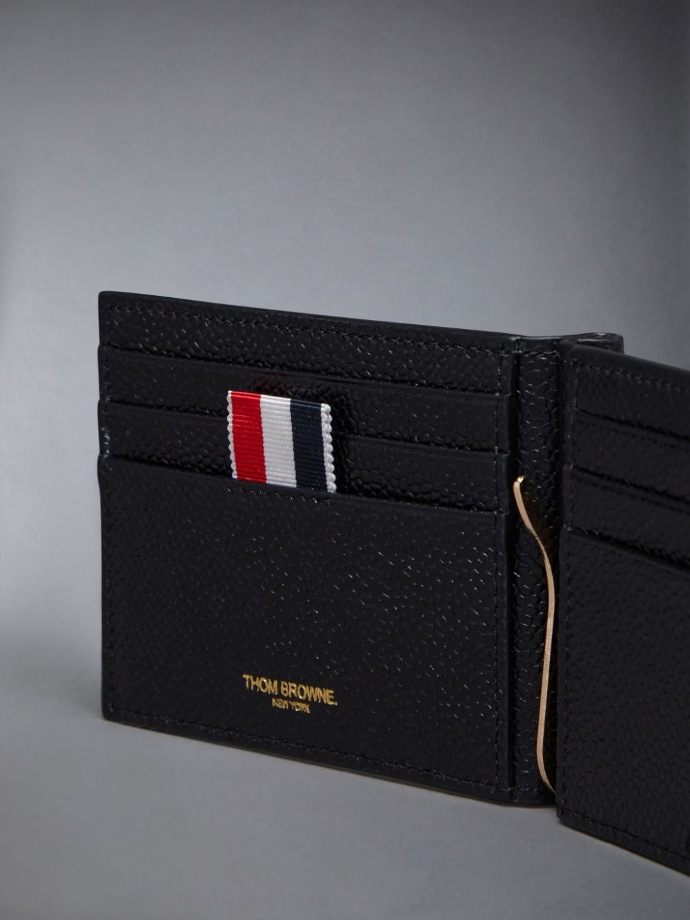 Portefeuilles Thom Browne grained-leather Femme Noir | WZE70Q07691