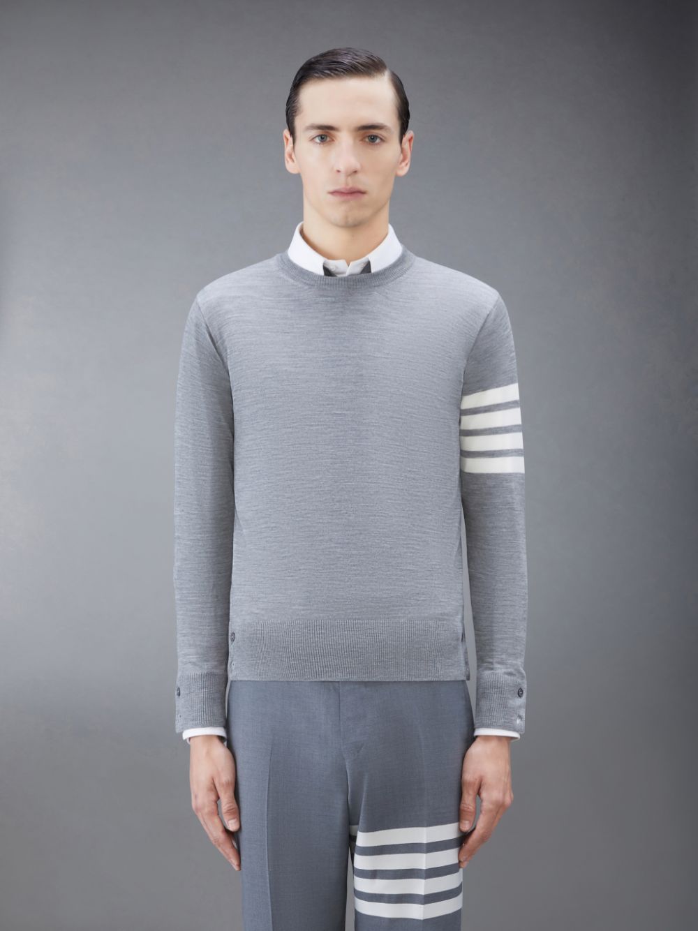 Pulls De Golf Thom Browne Wool 4-Bar Homme Grise | RZK59L68312