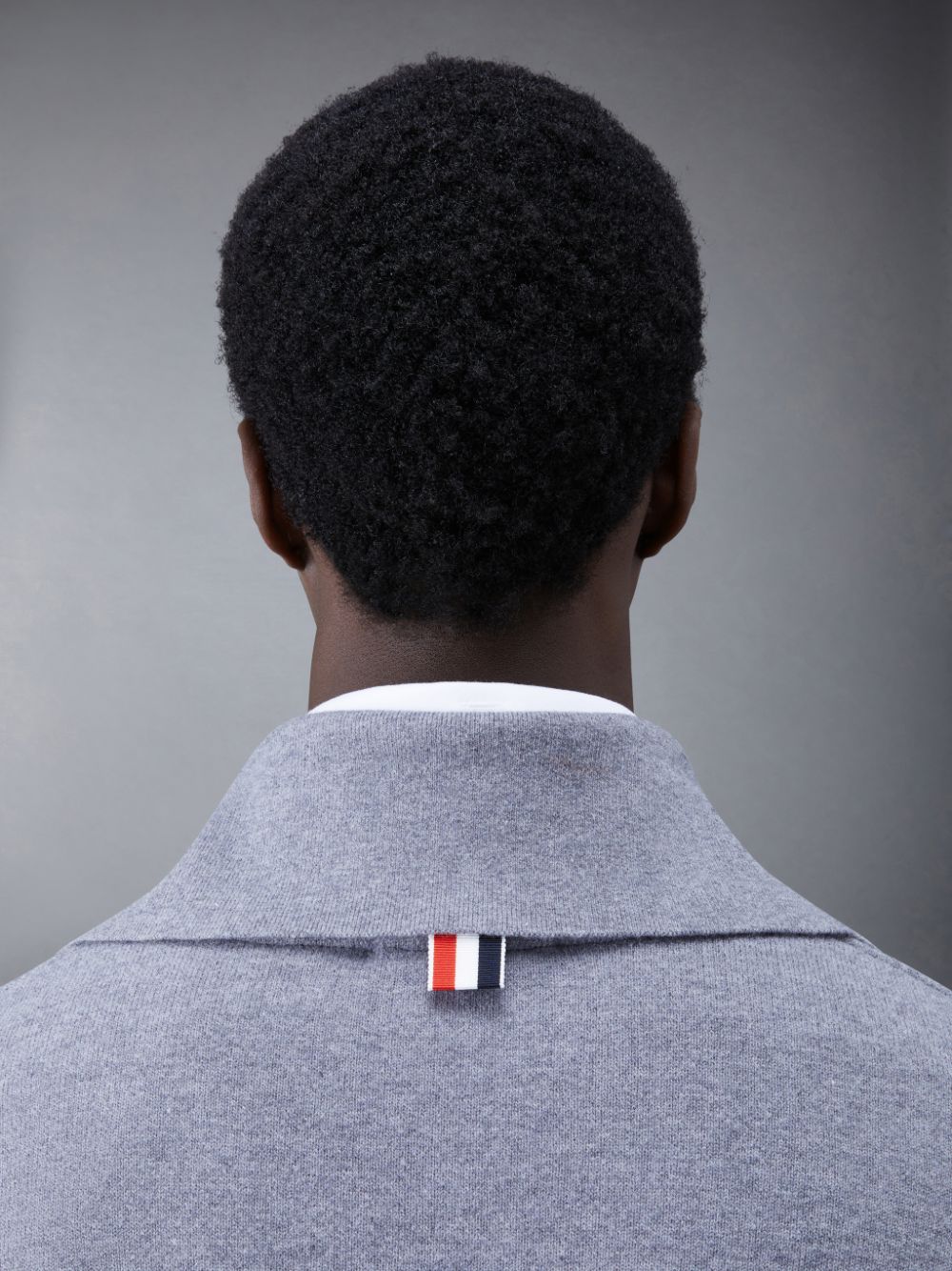Pulls De Golf Thom Browne Wool Loopback 4-Bar Funnel Neck Homme Grise | BUM40S10059