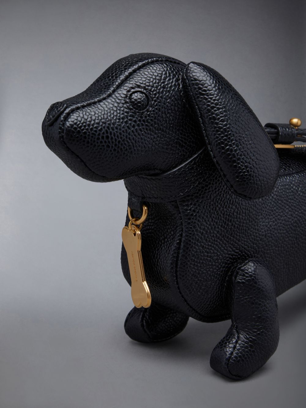 Sac Bandoulière Thom Browne Mini Hector in Pebble Grain Femme Noir | XAL33O82713