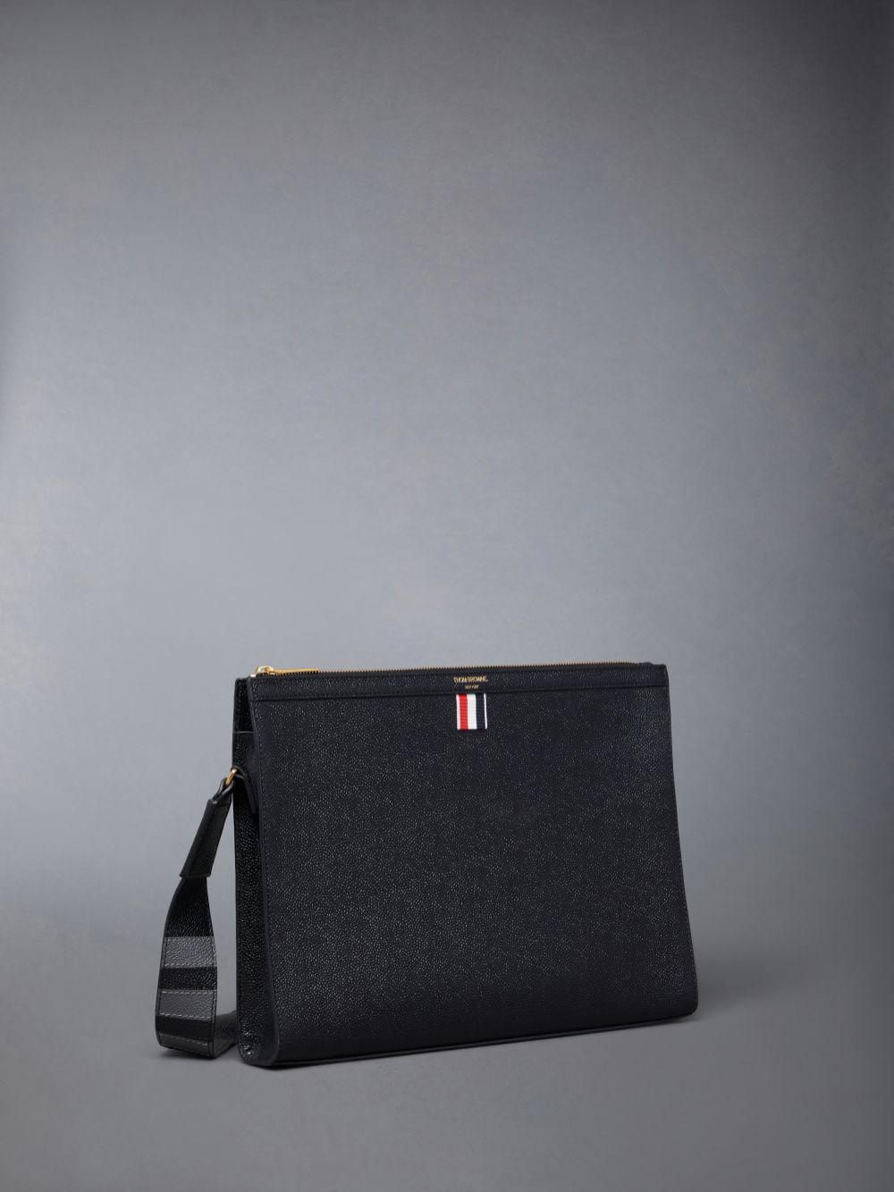 Sac Bandoulière Thom Browne Pebble Grain 4-Bar Document Holder Homme Noir | YHE31R04815