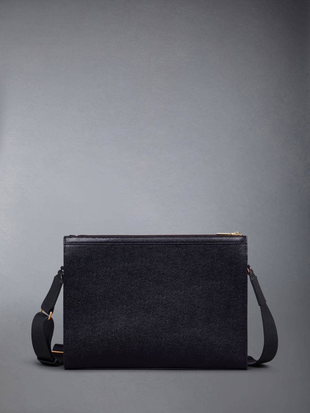 Sac Bandoulière Thom Browne Pebble Grain 4-Bar Document Holder Homme Noir | YHE31R04815