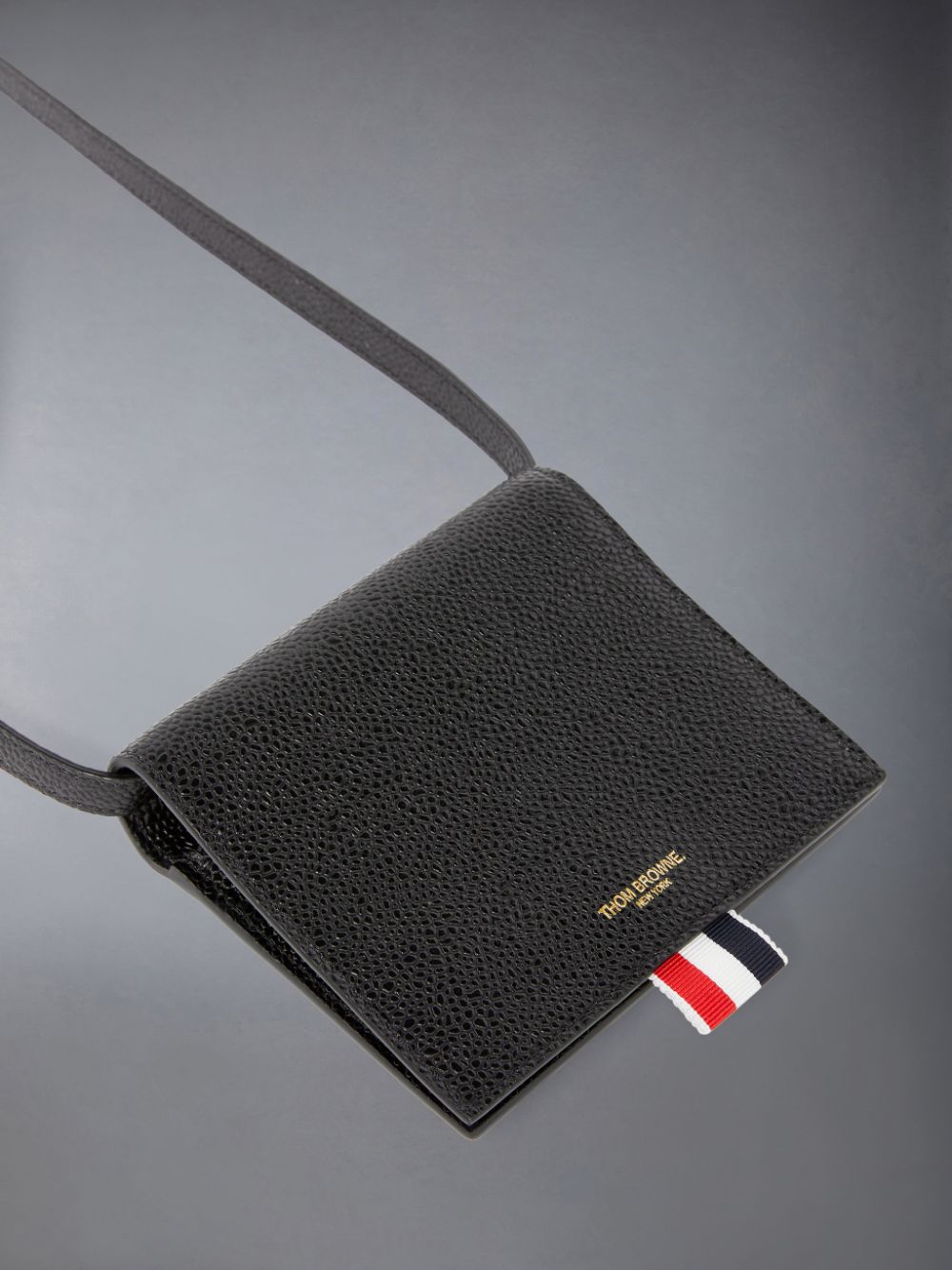 Sac Bandoulière Thom Browne Pebbled Calfskin Card Holder Femme Noir | JOS20Z09454