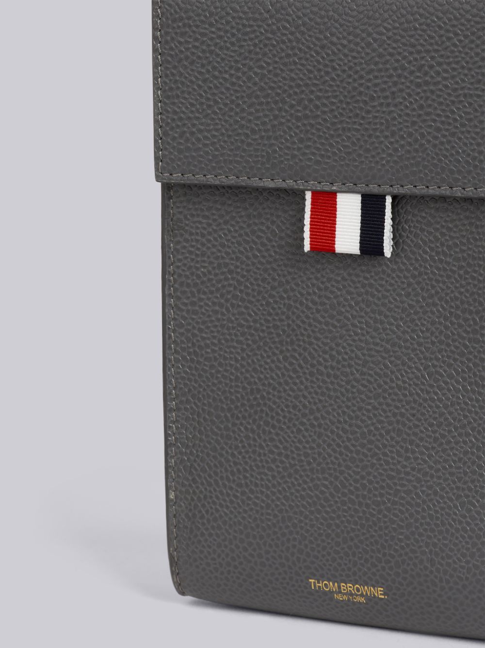 Sac Mobile Thom Browne Dark Pebbled Calfskin Funmix Homme Grise | PJI54I97978