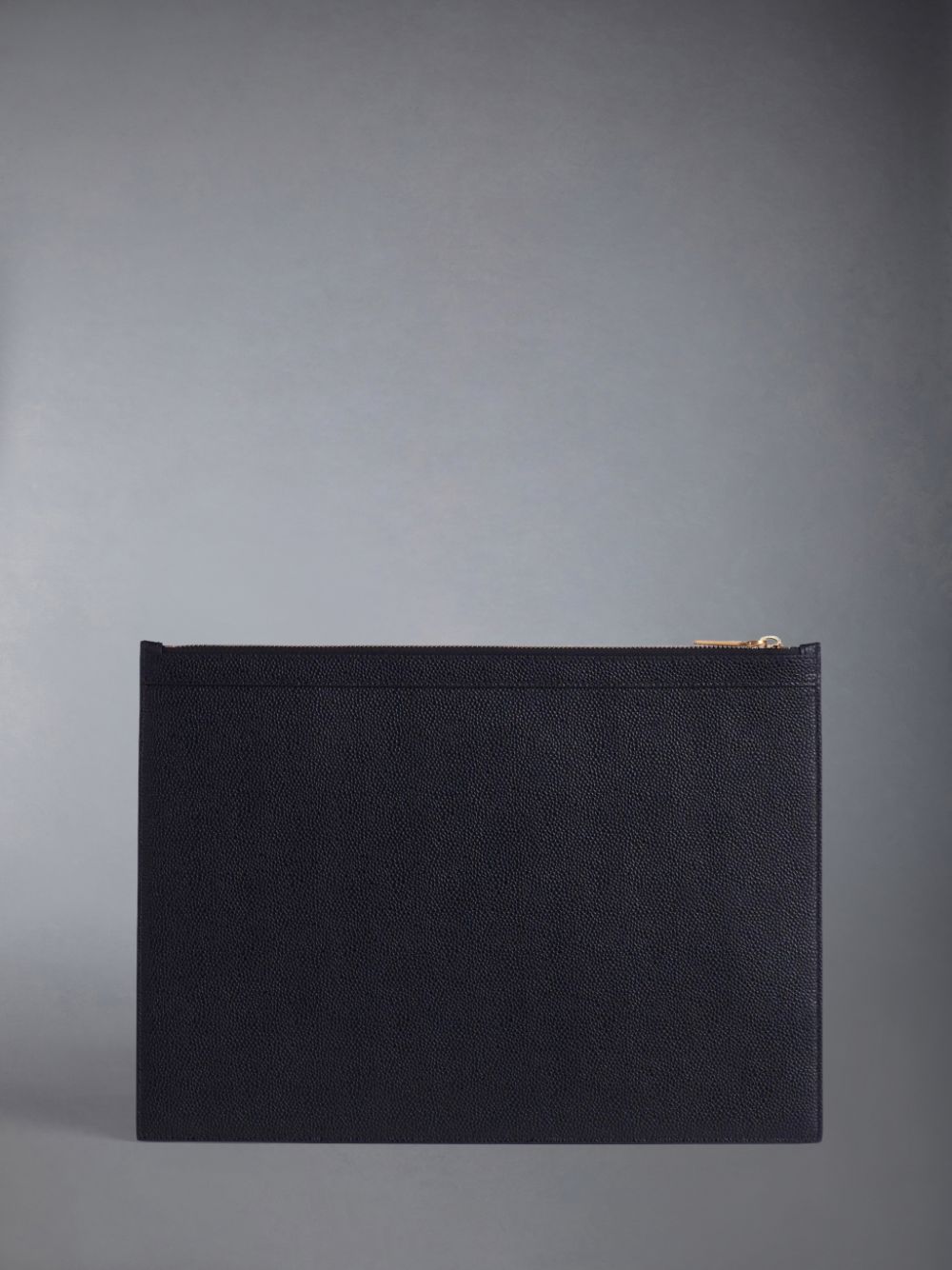 Sac Ordinateur Thom Browne logo-stamp leather document holder Homme Noir | YKN23C72622
