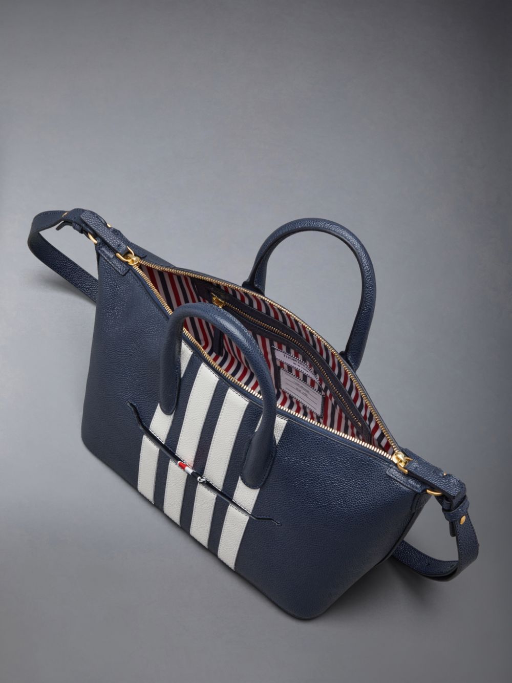 Sac Polochon Thom Browne Pebble Grain 4-Bar Small Femme Bleu | LHP83M03404