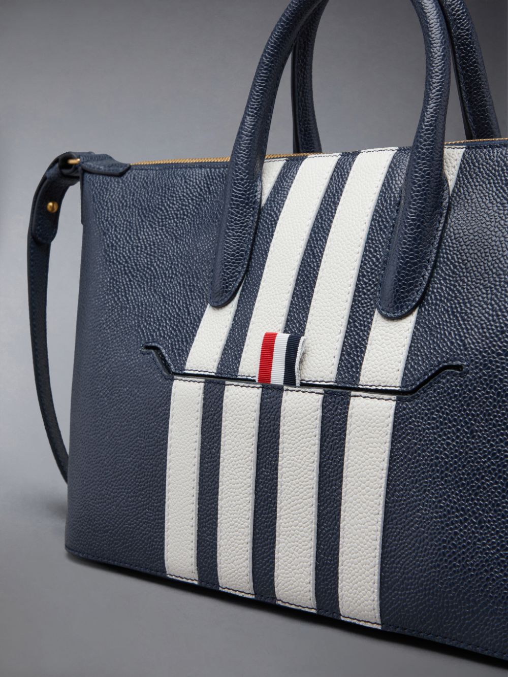 Sac Polochon Thom Browne Pebble Grain 4-Bar Small Femme Bleu | LHP83M03404