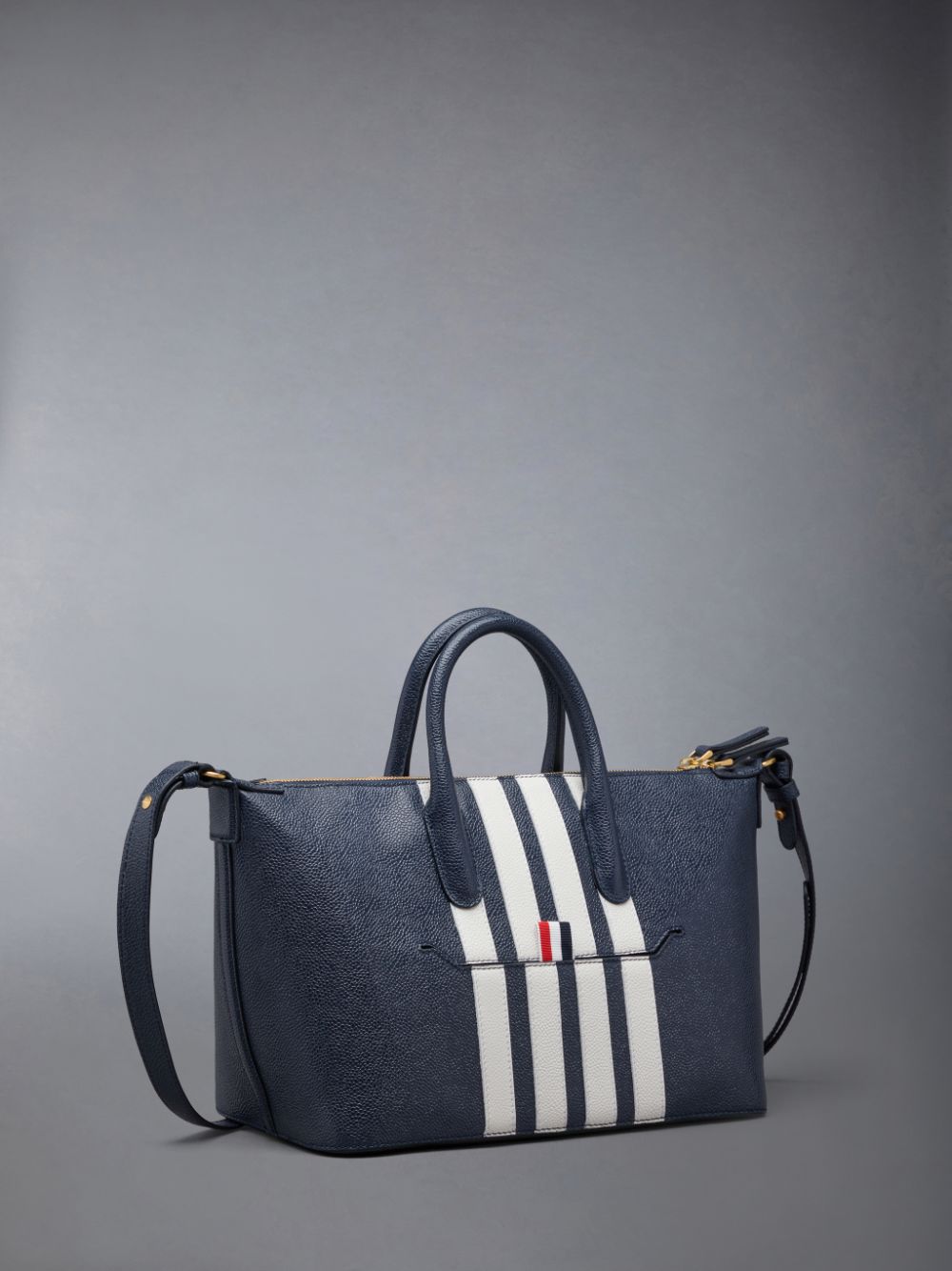 Sac Polochon Thom Browne Pebble Grain 4-Bar Small Homme Bleu | VGJ49W79203