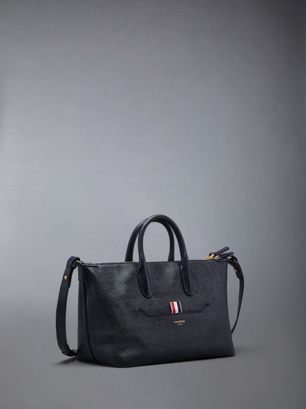 Sac Polochon Thom Browne Pebble Grain Small Homme Noir | SPR43X60106