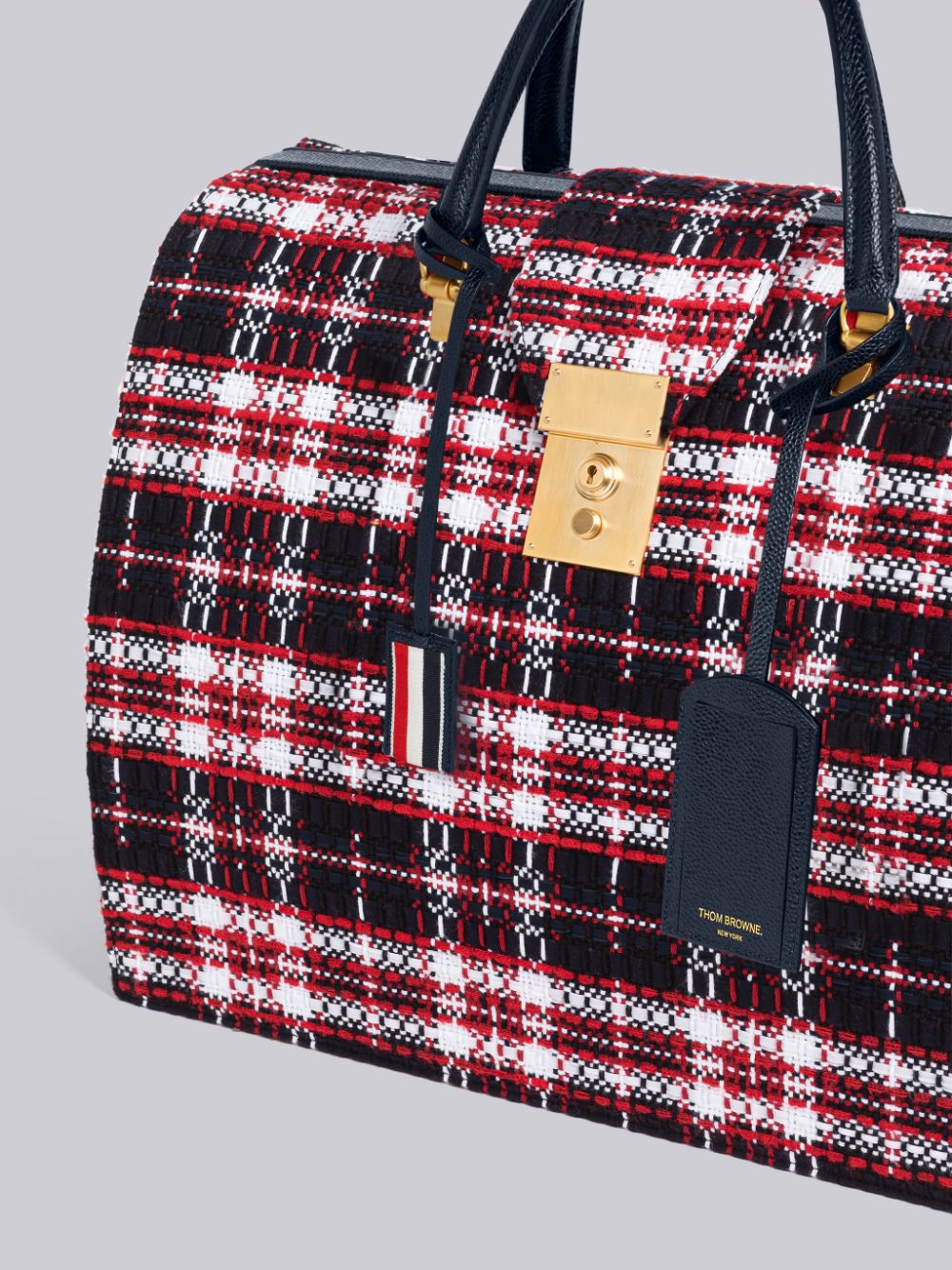 Sac Polochon Thom Browne Tartan Tweed Mr. Homme Rouge | OLL67W38205