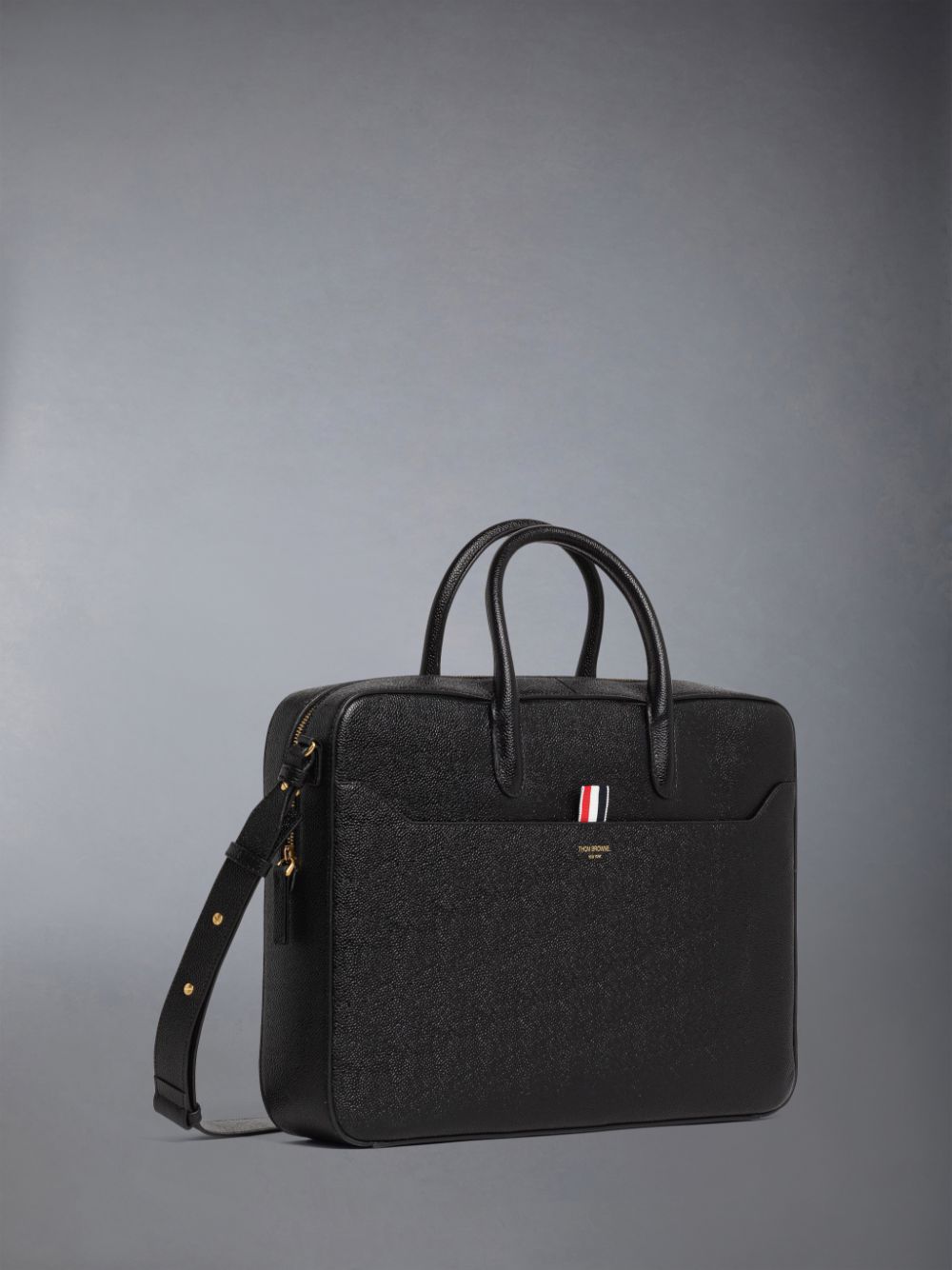 Sacs D'affaires Thom Browne Pebble Grain Leather Femme Noir | QJX77R01100