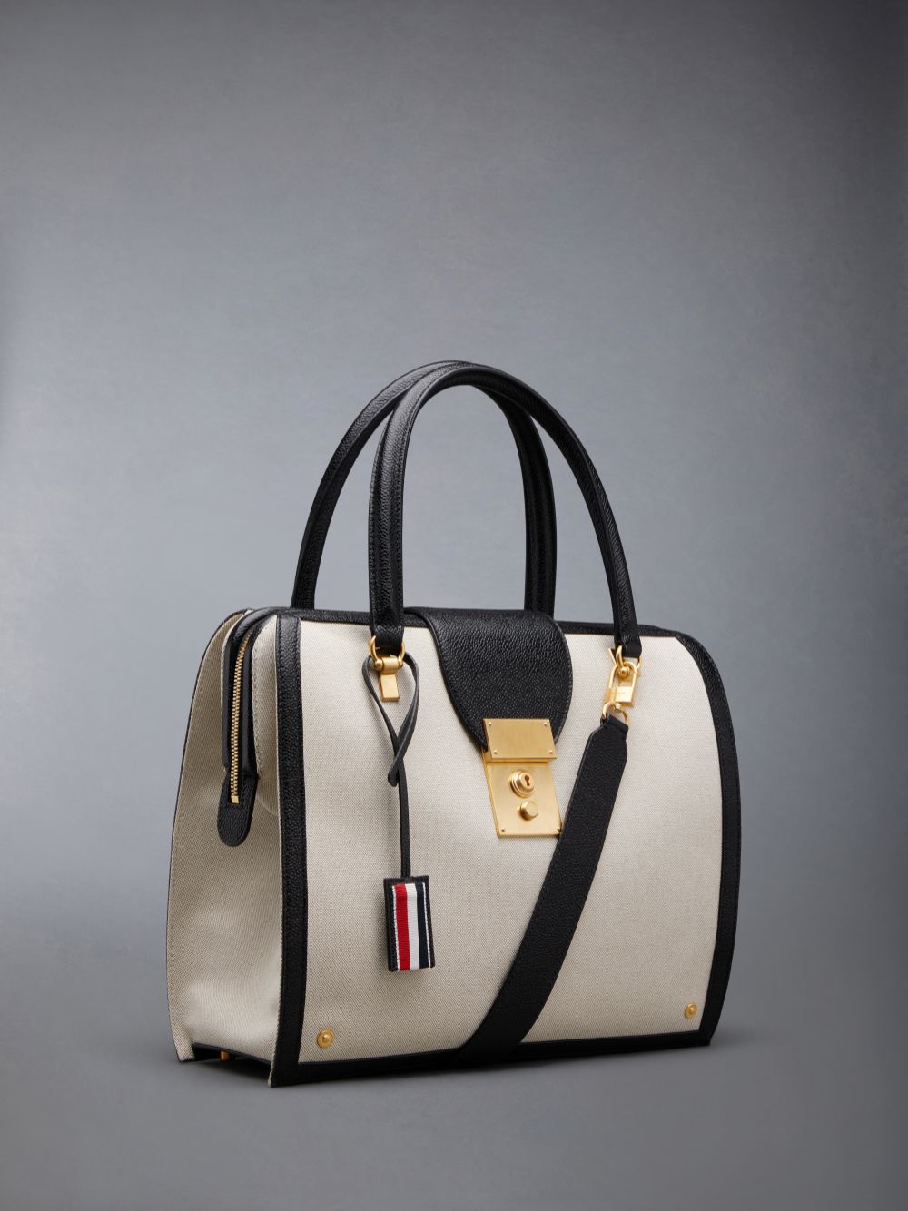 Sacs Fourre Tout Thom Browne Cotton Canvas Mrs. Femme Beige | MIX30L68204