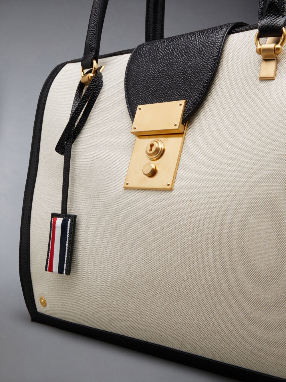 Sacs Fourre Tout Thom Browne Cotton Canvas Mrs. Femme Beige | MIX30L68204