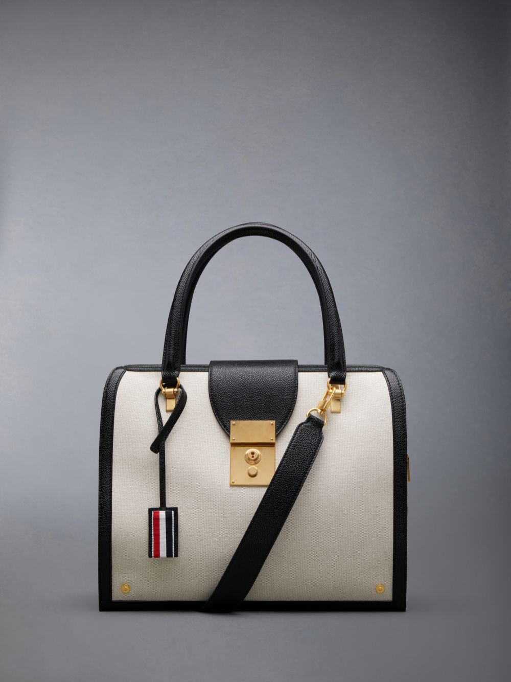 Sacs Fourre Tout Thom Browne Cotton Canvas Mrs. Femme Beige | MIX30L68204