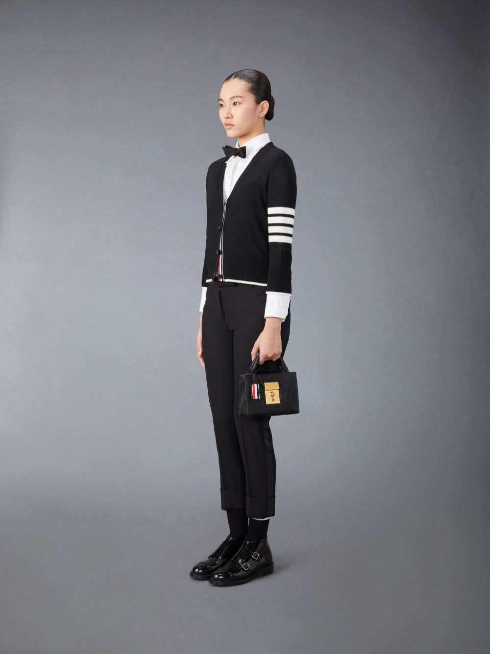 Sacs Fourre Tout Thom Browne Pebble Grain Mini Mr. Homme Noir | YYS79X47302