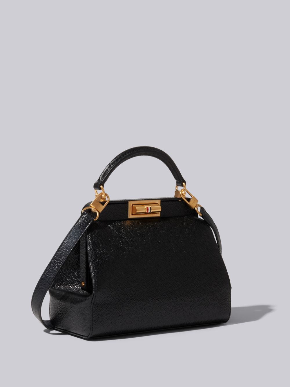 Sacs Fourre Tout Thom Browne Pebble Grain Leather Small Doctor Femme Noir | TRH41B99978