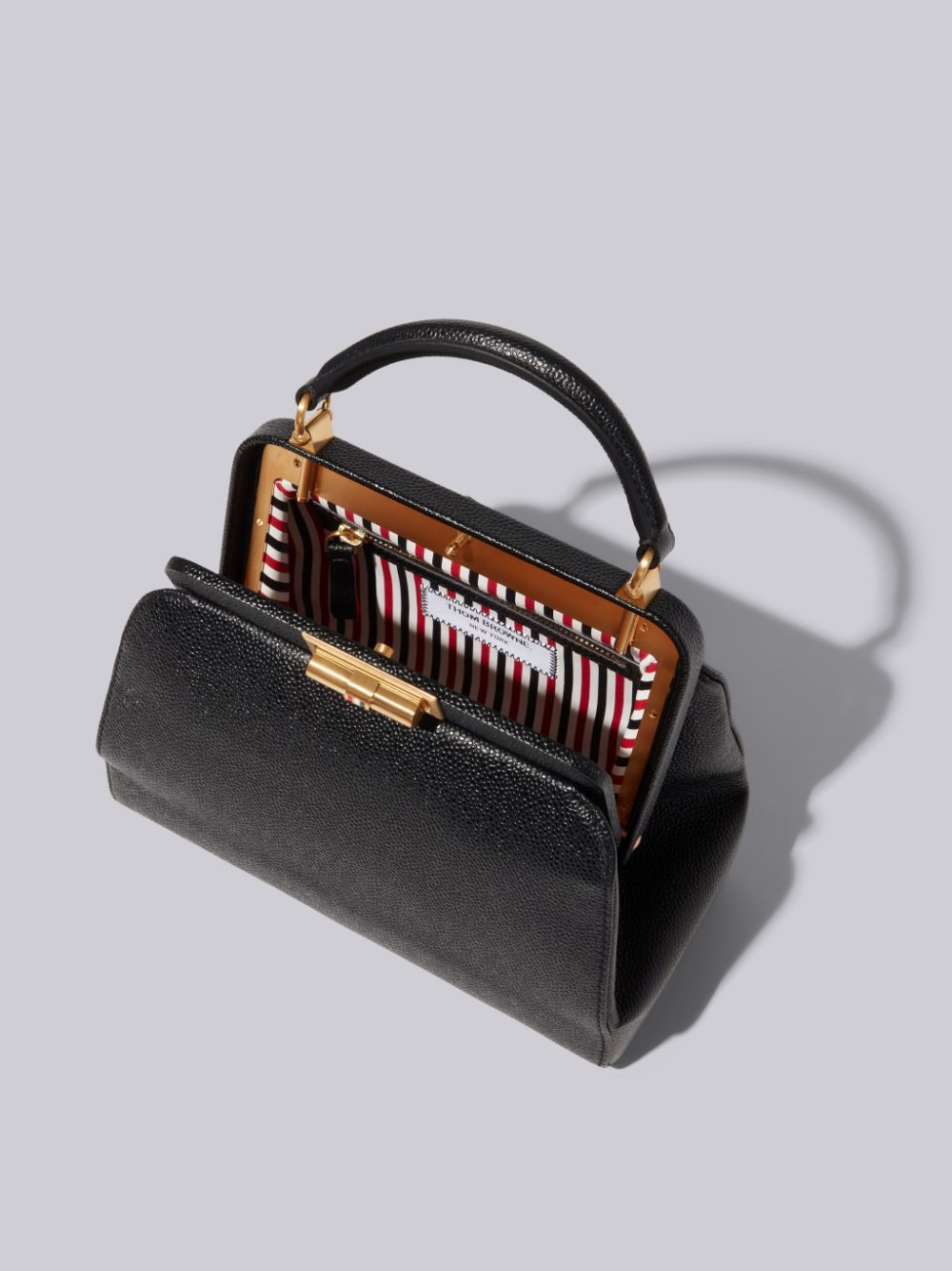Sacs Fourre Tout Thom Browne Pebble Grain Leather Small Doctor Femme Noir | TRH41B99978