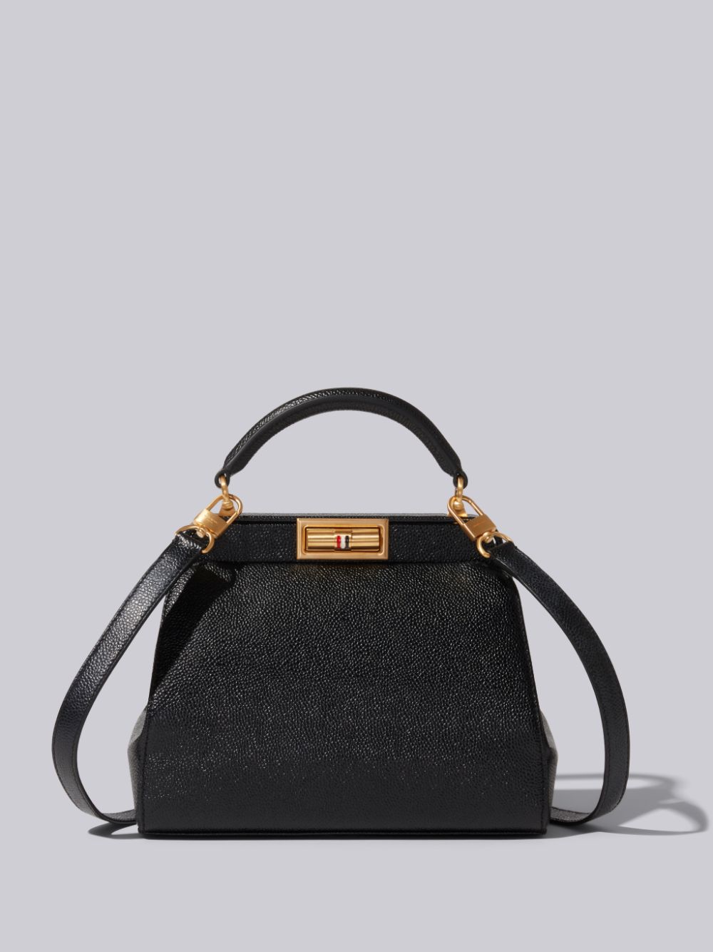 Sacs Fourre Tout Thom Browne Pebble Grain Leather Small Doctor Femme Noir | TRH41B99978