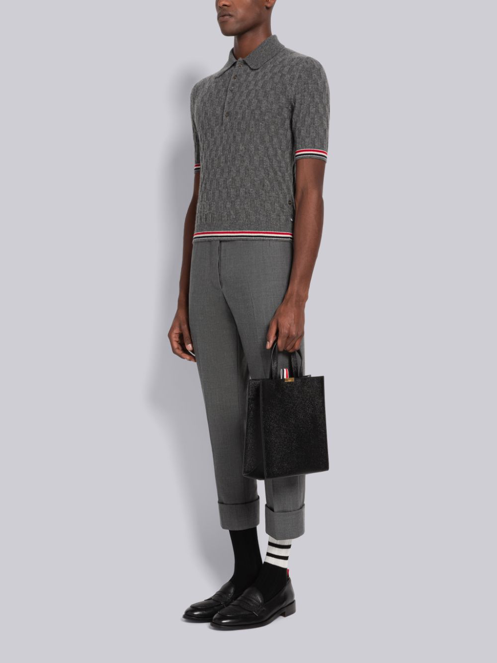 Sacs Fourre Tout Thom Browne Pebble Grain Leather Small Multifunctional Backpack Homme Noir | QLC38U92339