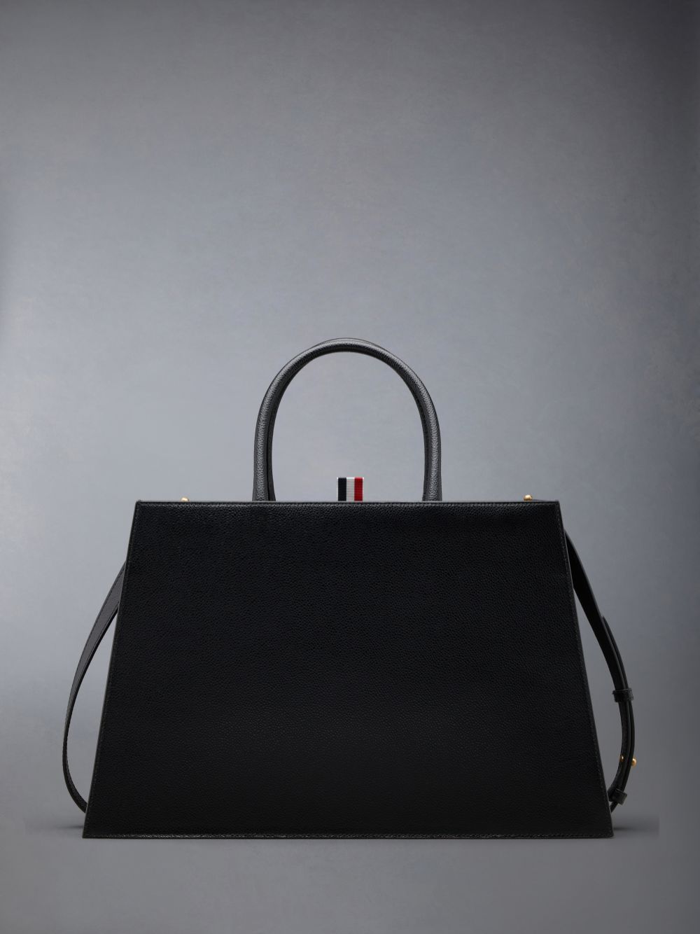 Sacs Fourre Tout Thom Browne Pebble Grain Leather Medium Trapeze Femme Noir | RMD14I31837