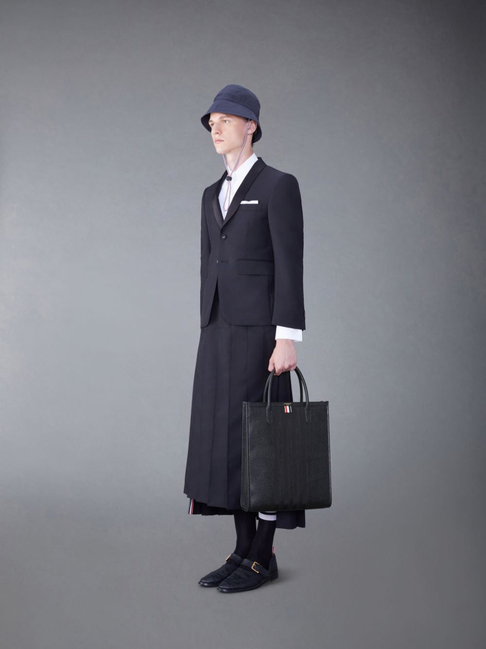 Sacs Fourre Tout Thom Browne Pebble Grain 4-Bar Homme Noir | FGB53S54492