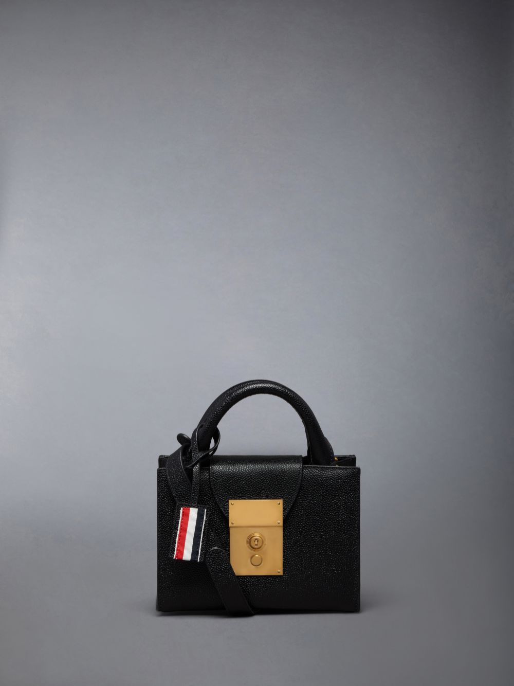 Sacs Fourre Tout Thom Browne Pebble Grain Mini Mr. Femme Noir | ROM26C34242