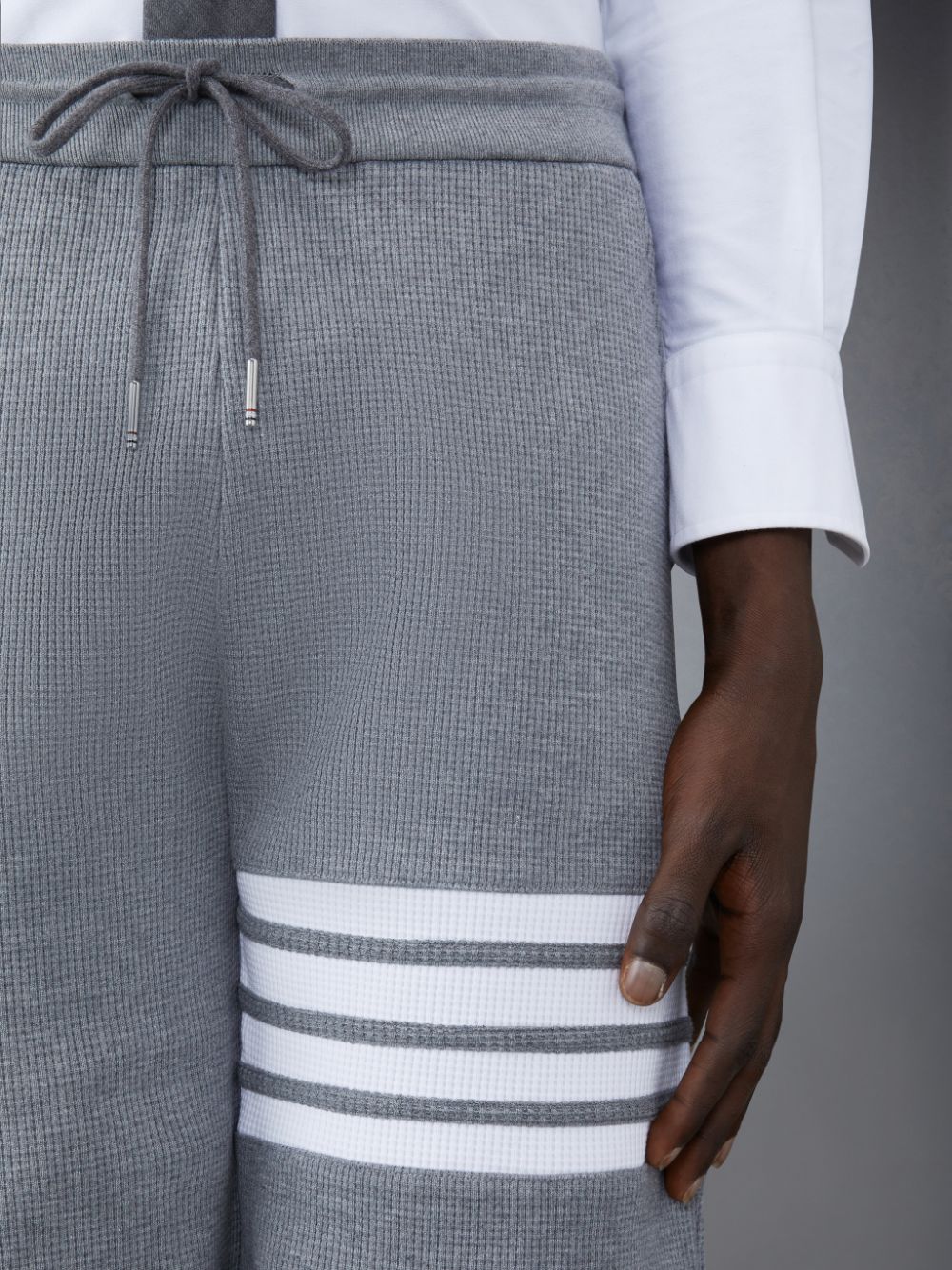 Short Jogging Thom Browne Waffle 4-Bar Homme Grise | MRX07C33843