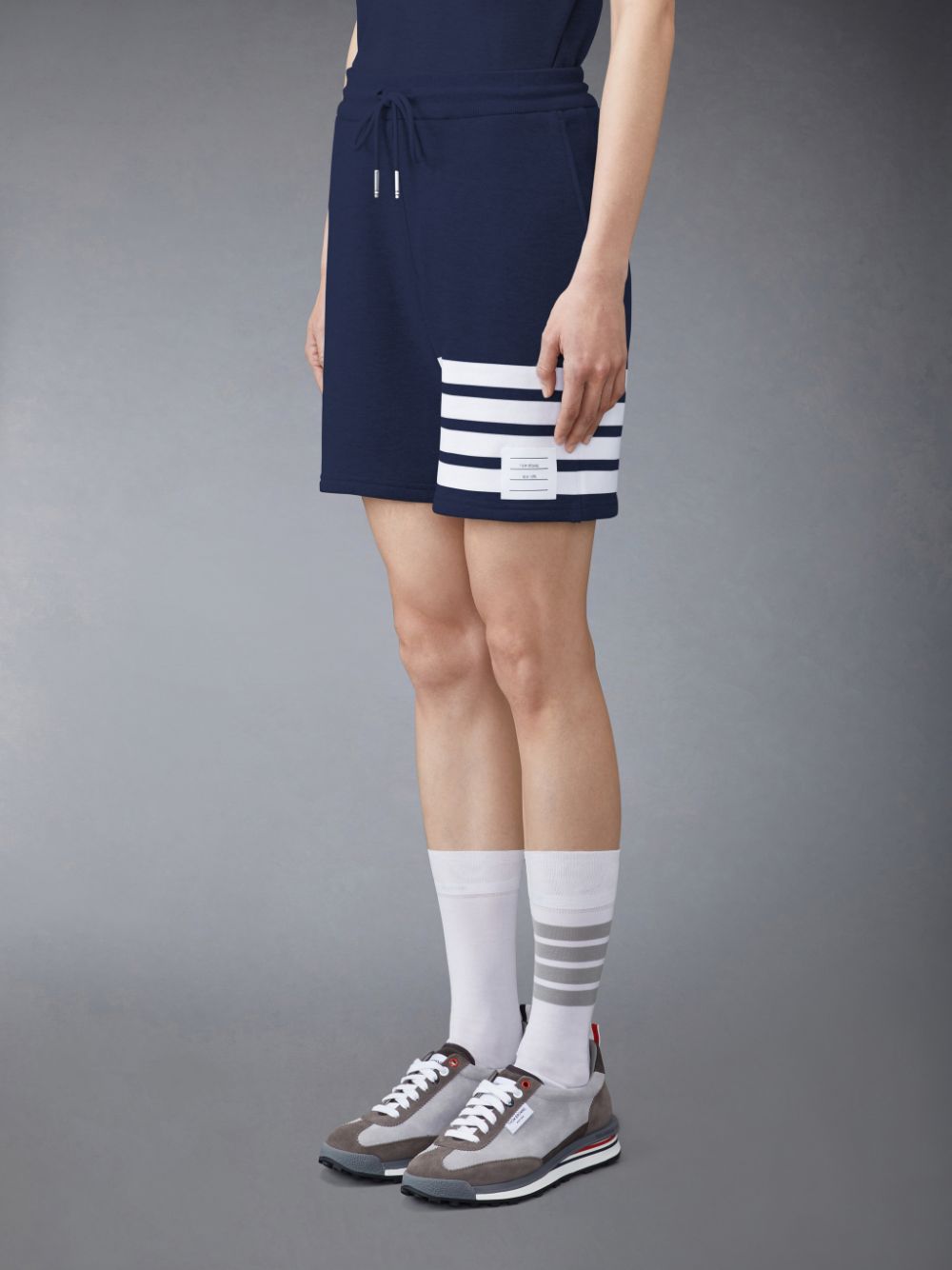 Short Thom Browne Classic Loopback 4-Bar Femme Bleu | TIP43B84038