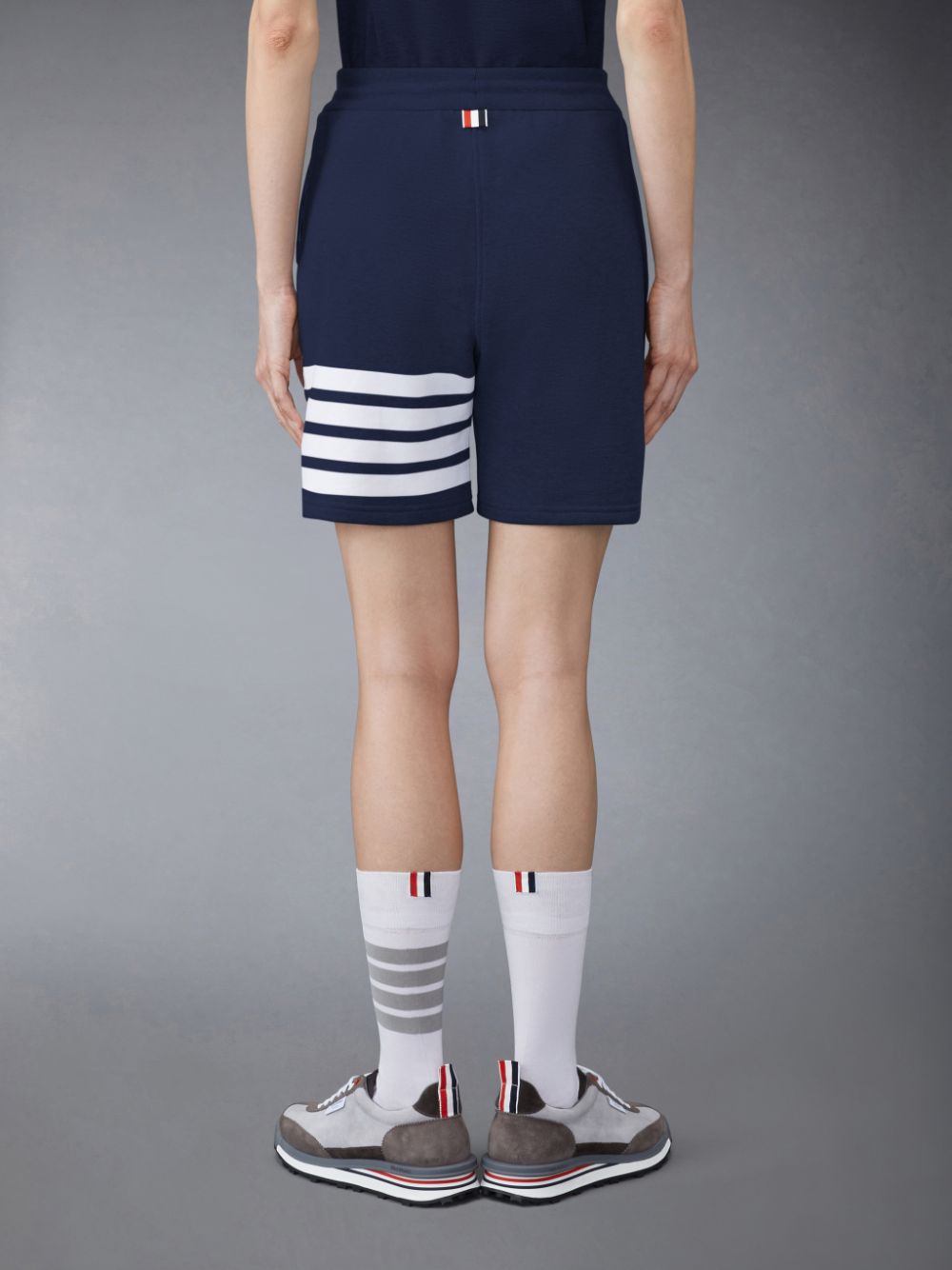 Short Thom Browne Classic Loopback 4-Bar Femme Bleu | TIP43B84038