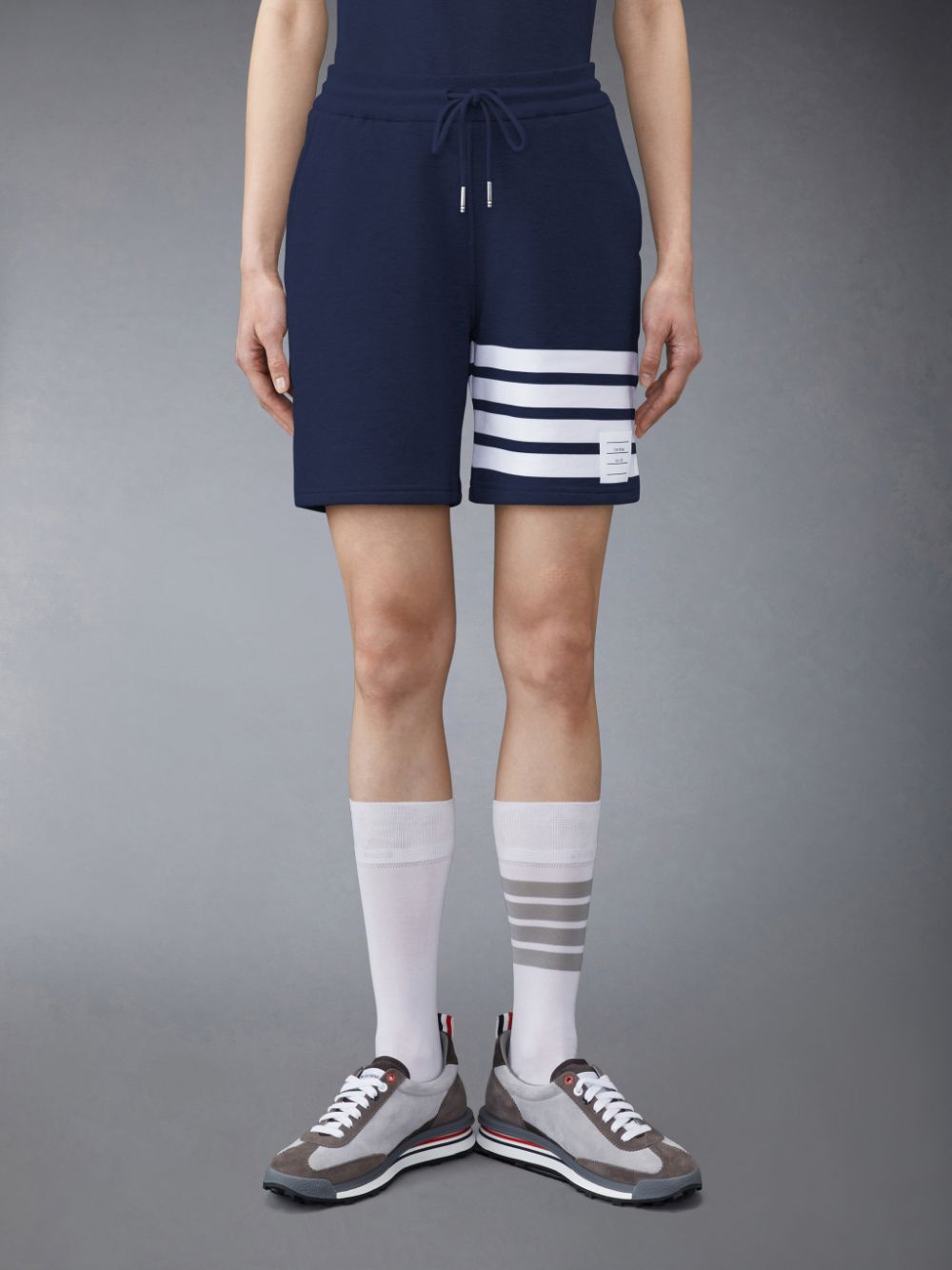 Short Thom Browne Classic Loopback 4-Bar Femme Bleu | TIP43B84038
