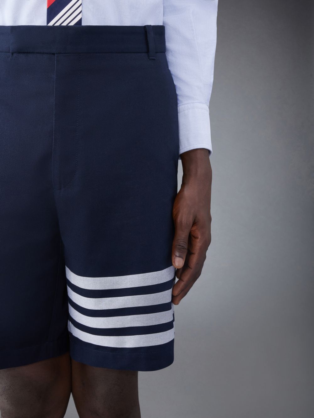 Short Thom Browne Cotton 4-Bar Pocket Homme Bleu | MMT73P81588