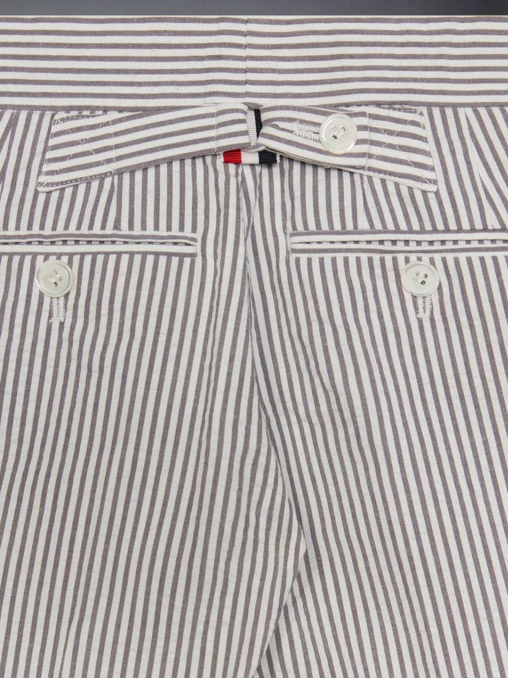 Short Thom Browne Cotton Seersucker Bermuda Garcon Grise | DHX48H66292