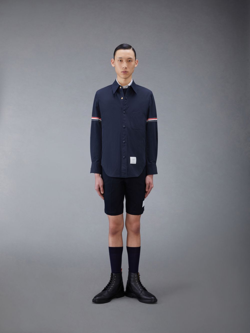 Short Thom Browne Cotton Twill Chino Homme Bleu | NRJ35U55672