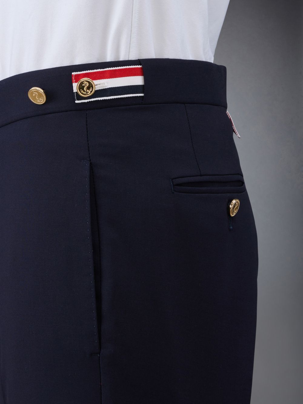 Short Thom Browne Plain Weave 4-Bar Low Rise Homme Bleu | MUH06E88639