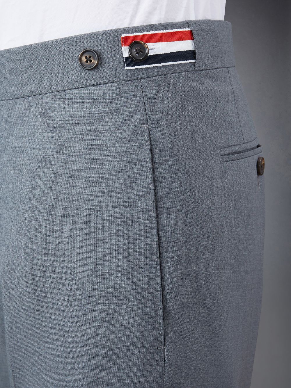 Short Thom Browne Plain Weave 4-Bar Low Rise Homme Grise | VYG75M59587