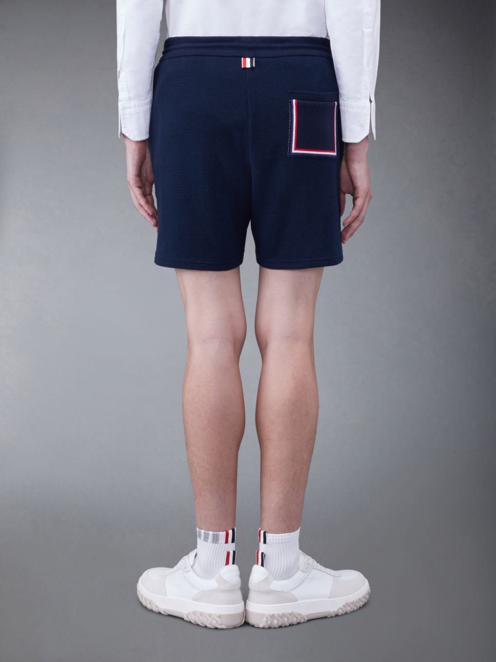 Short Thom Browne Textured Cotton Midi Homme Bleu | PLS48L15580