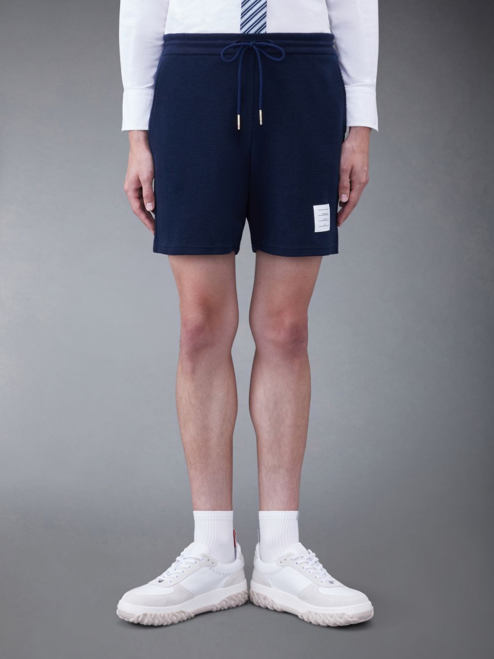 Short Thom Browne Textured Cotton Midi Homme Bleu | PLS48L15580