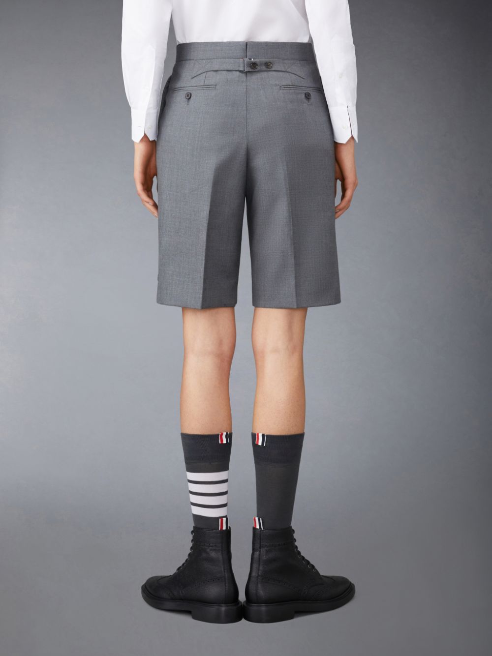Short Thom Browne Twill Classic Backstrap Bermuda Femme Grise | GTE37G28776