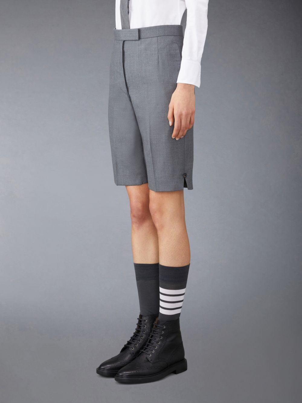 Short Thom Browne Twill Classic Backstrap Bermuda Femme Grise | GTE37G28776