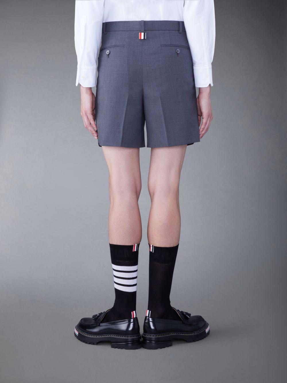 Short Thom Browne Twill Low Rise Sack Mini Homme Grise | MUF95Y09293