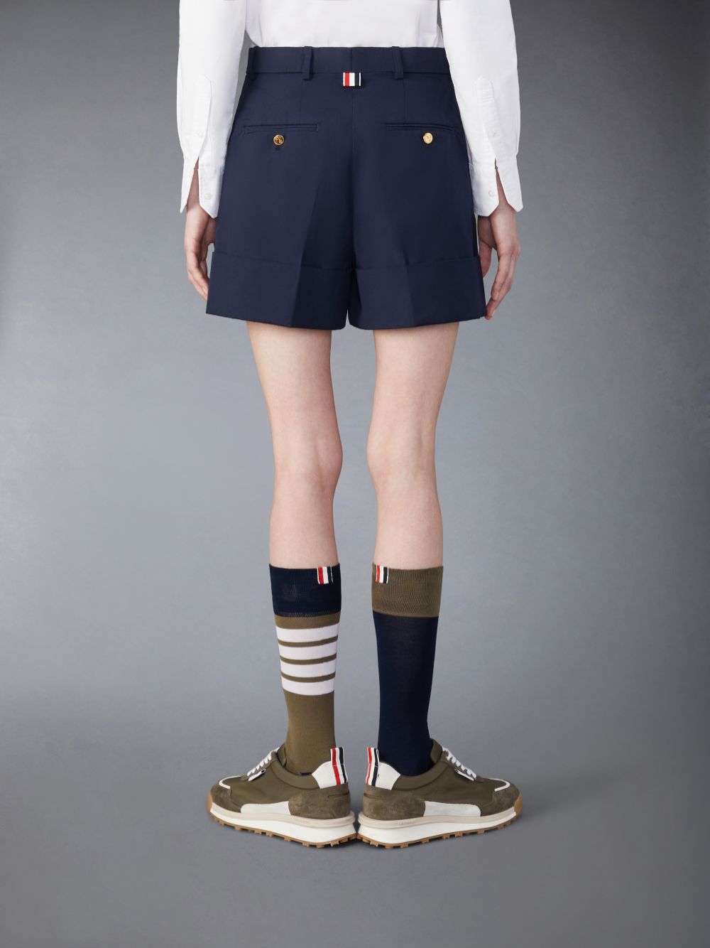 Short Thom Browne Typewriter Sack Femme Bleu | HJK72J07929