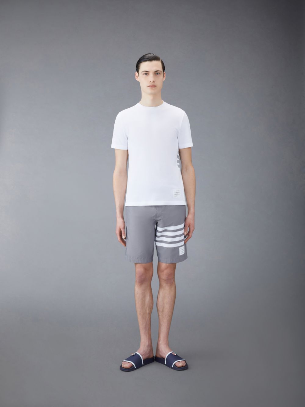 Shorts De Bain Thom Browne Swim Tech 4-Bar Homme Grise | BGJ75Z41300