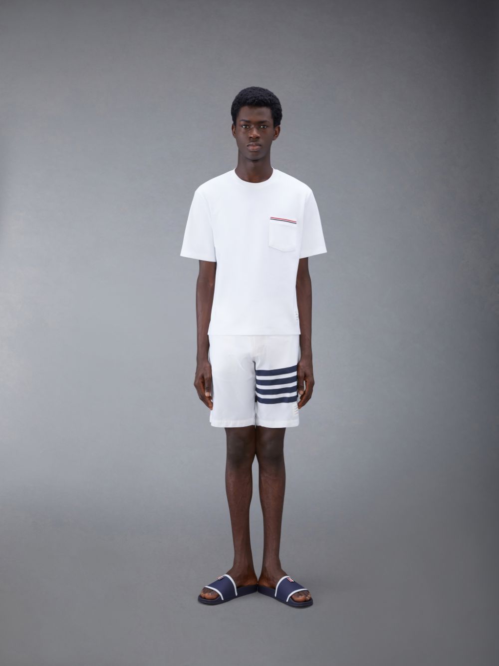 Shorts De Bain Thom Browne Swim Tech 4-Bar Homme Blanche | LSW97A68603
