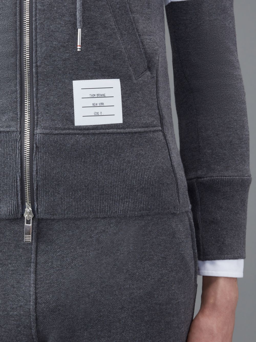 Sweat a Capuche Thom Browne Classic Loopback 4-Bar Full Zip Homme Grise | JKF44V87991