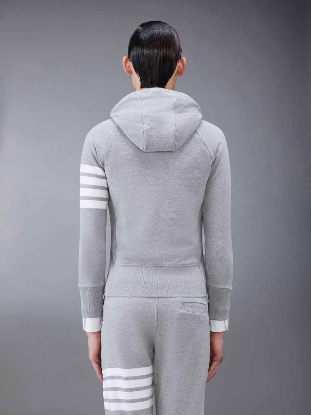 Sweat a Capuche Thom Browne Classic Loopback 4-Bar Full Zip Homme Grise | VYV54G16345